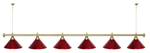 Лампа STARTBILLIARDS 6 пл. (плафоны зеленые,штанга золотая,фурнитура золото)