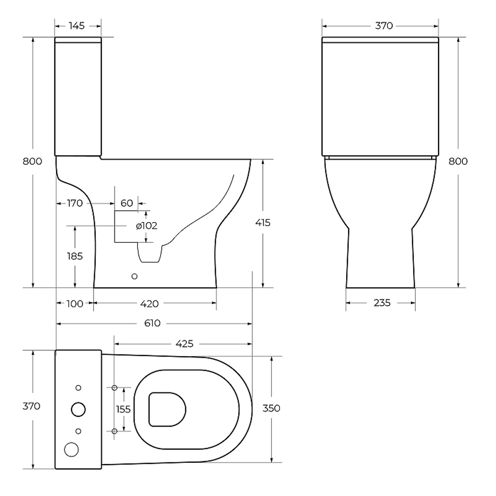 Унитаз компакт BelBagno Lounge BB045CPR/BB045/051SC без бачка с сиденьем Микролифт