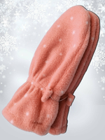 5005 Варежки детские флисовые розовые в крапинку (14)