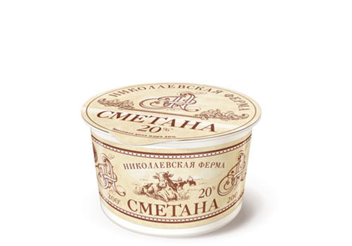 Сметана 20% "Николаевская ферма", 200г