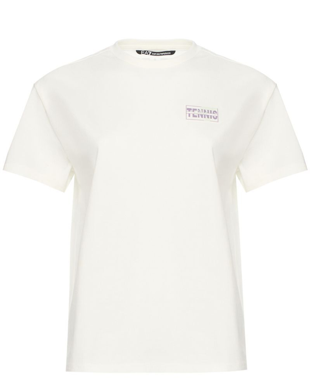 Женская теннисная футболка EA7 Woman Jersey - белый