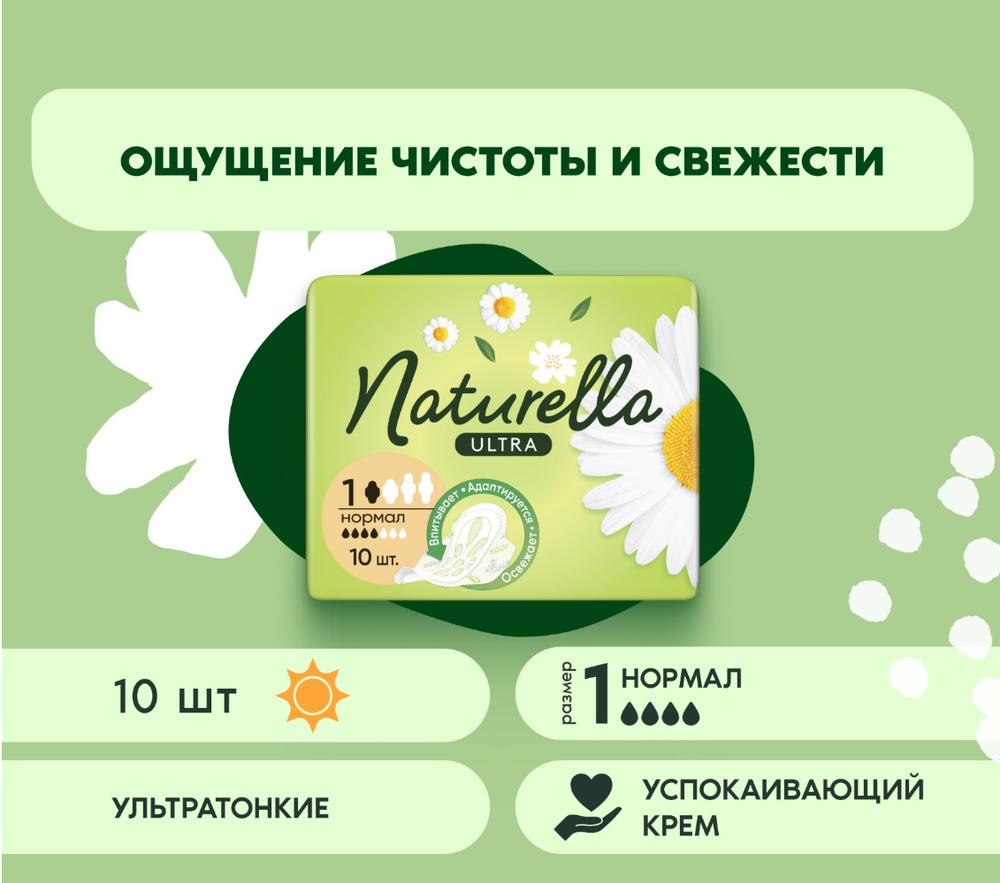 НАТУРЕЛЛА прокладки ультра Нормал (с крыл.)по 10шт.