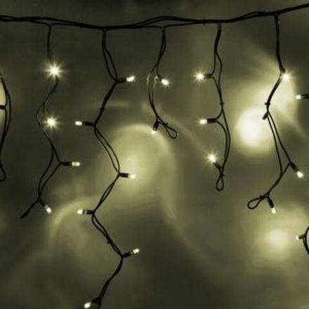 Гирлянда Айсикл (бахрома) светодиодный, 5,6 х 0,9 м, с эффектом мерцания,черный провод "КАУЧУК", 230