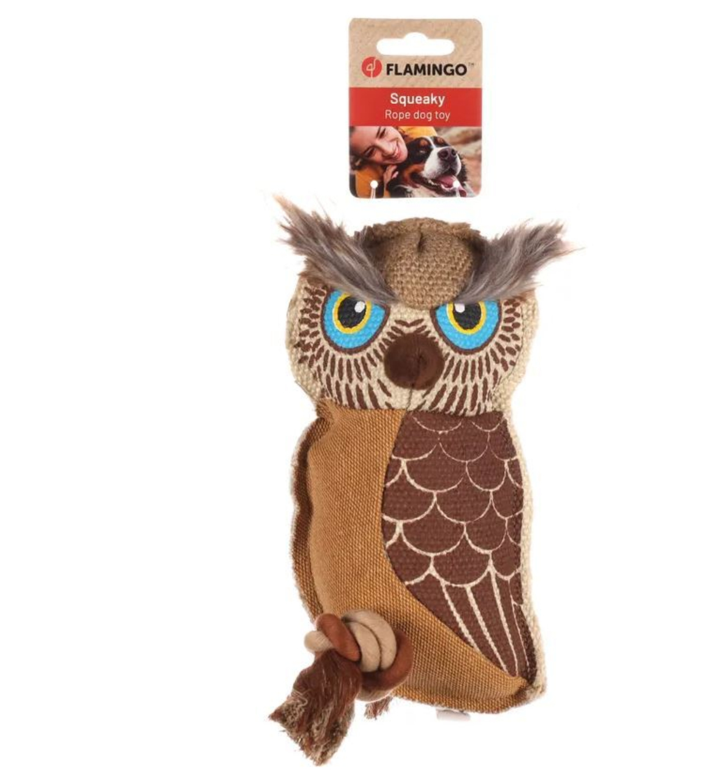 Игрушка с верёвкой "Сова", 15 см Д х 14 см Ш х 28 см В, джут, коричневый