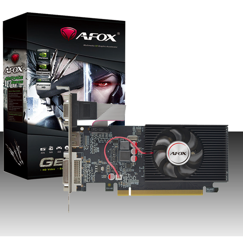 Видеокарта AFOX NVIDIA GeForce GT220, 1Гб GDDR3, 128 бит, LP, Retail, PCIe2.0, 1xFAN, 1-SLOT, 58Вт, VGA, HDMI, DVI (AF220-1024D3L2)