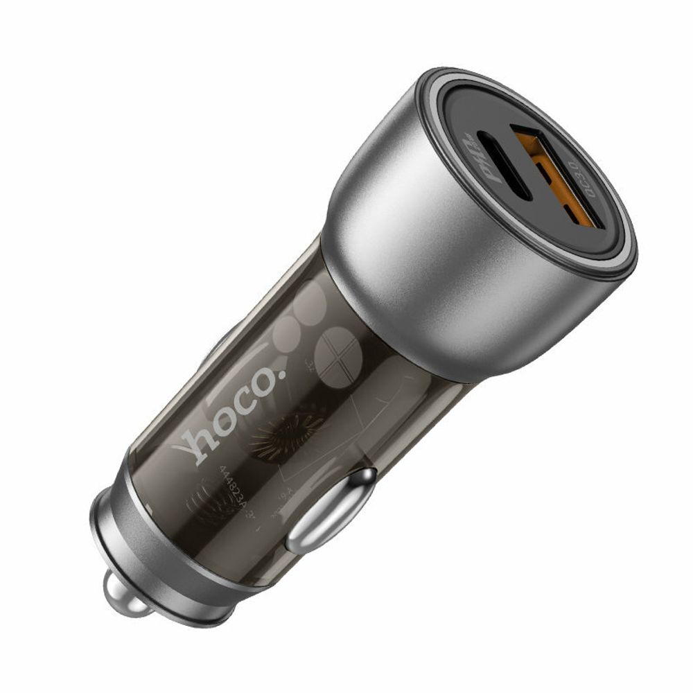 Автомобильное зарядное устройство Hoco NZ8 Output USB+Type-C 43W-Коричневый