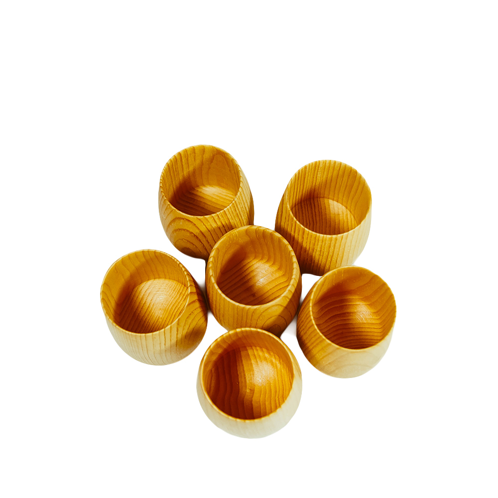 Набор деревянных стаканов (бокалов) из древесины кедра 6 шт