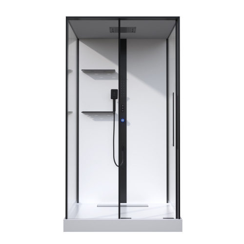 Душевая кабина Black&White Galaxy 115х90 см G8038 черный профиль, стекло прозрачное