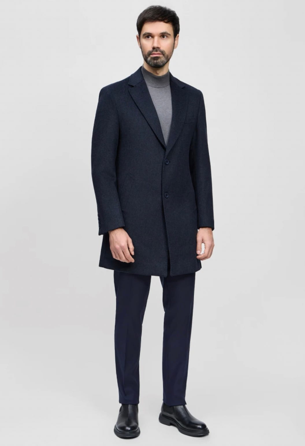 Мужское пальто (темно-синее) С33