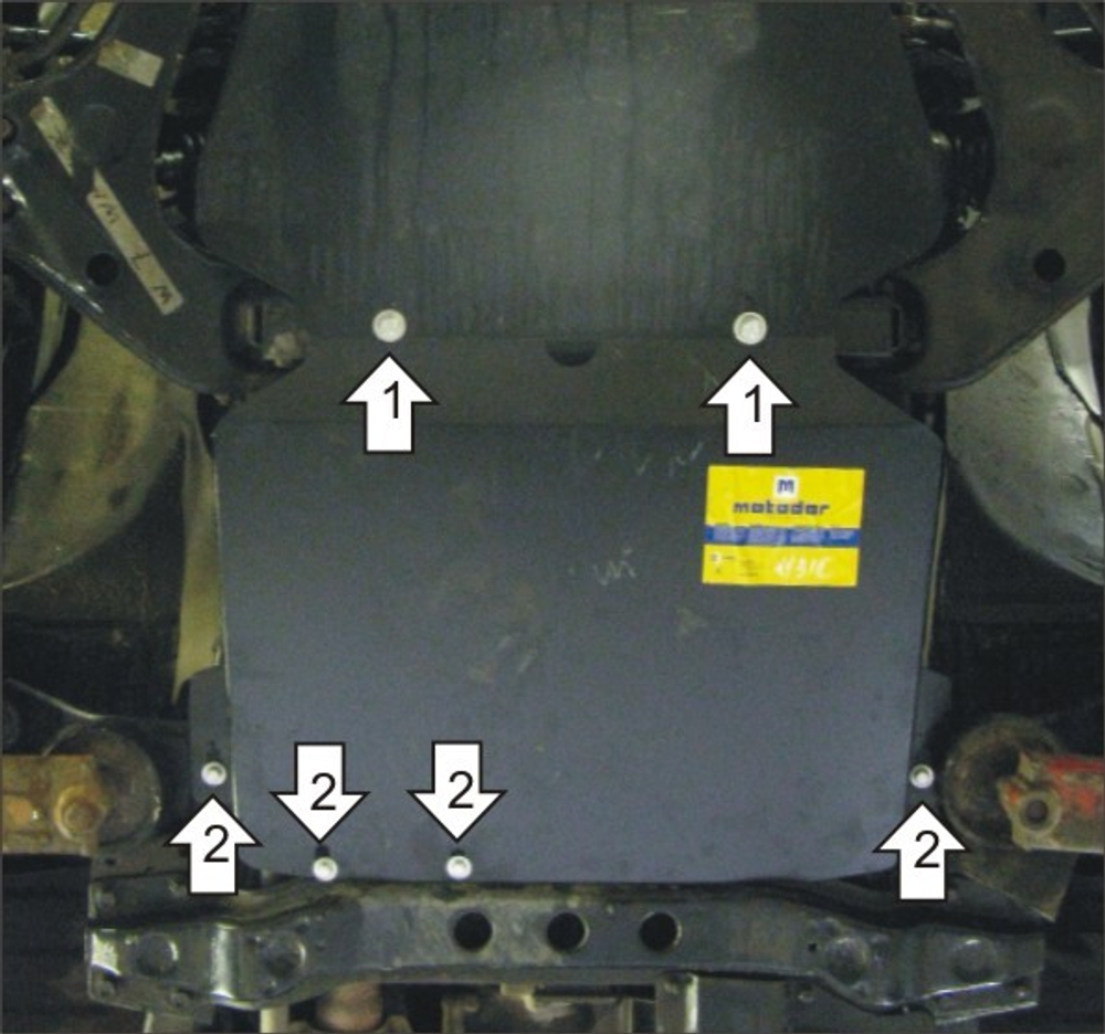 Защита КПП. 3 мм, Сталь. для Mitsubishi Pajero Sport 1997-2009 MOTODOR.11310