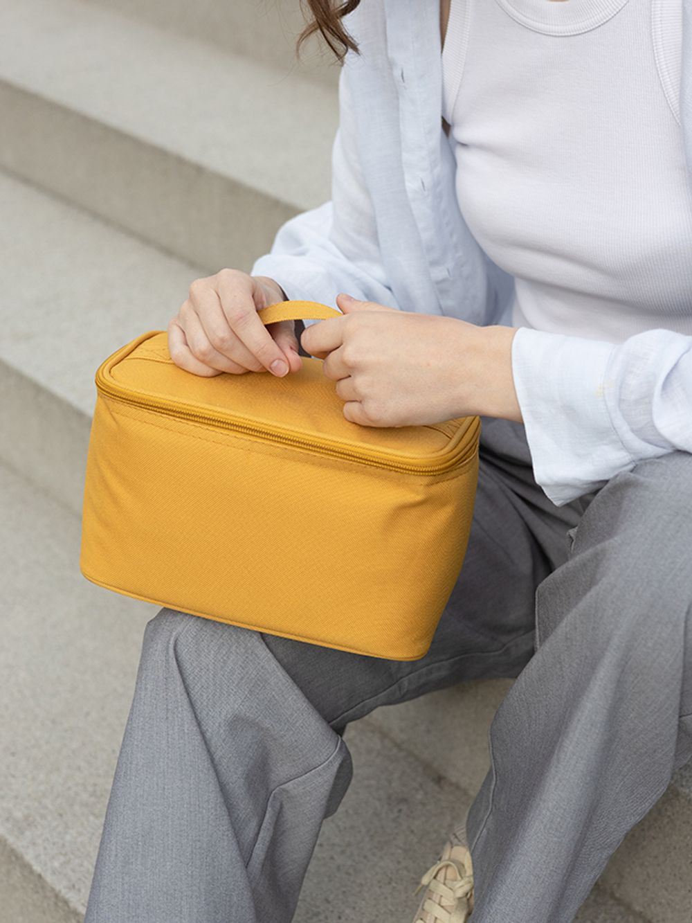 Термосумка для ланч-бокса/косметики/лекарств Smart Picnic, S, горчичная