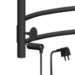 Полотенцесушитель MIXLINE CAPELLA  80х50 (таймер, 382Вт, 7 перекладин + ПОЛКА) электрический ЧЕРНЫЙ