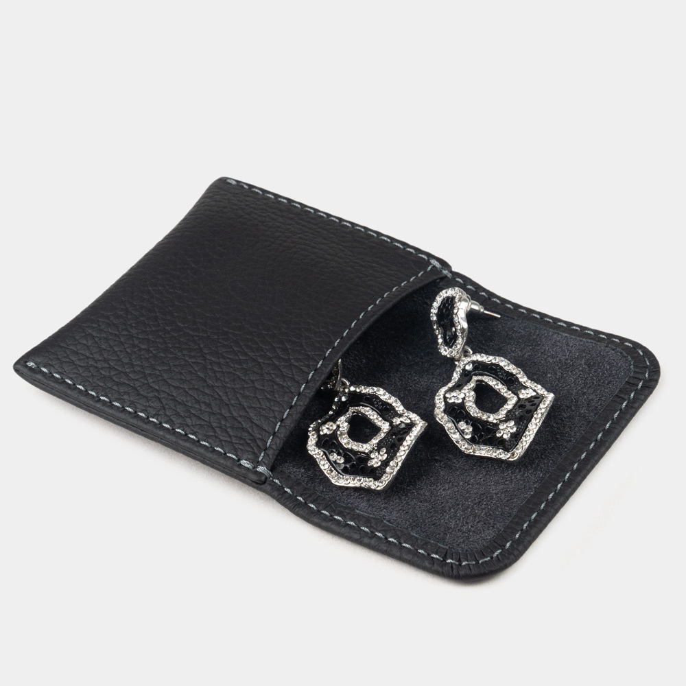 Кофр для украшений Small из кожи теленка, черного цвета