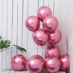 Шар латексный Хром Розовый 35 см