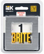 BRITE Рамка 1 -местная РУ-1-1-БрА металл алюминий IEK