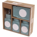 Набор для ванной из 4-х предметов керамический «Кантри» зеленый