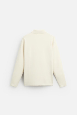 ZARA ПОЛО ИЗ СМЕСОВОЙ ВИСКОЗЫ, ЖЕЛТОВАТО-БЕЛЫЙ