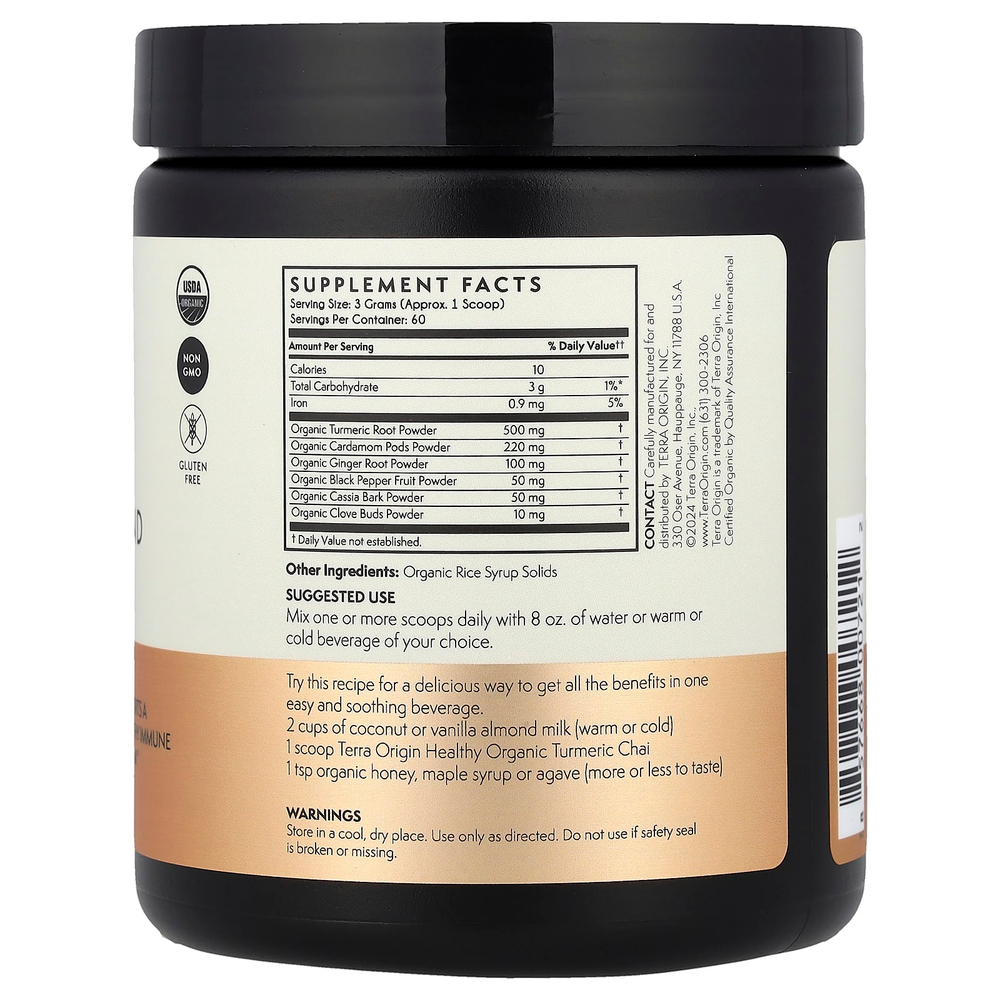Terra Origin, Органическая смесь куркумы, чай, 180 г (6,35 унции)