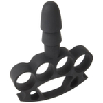 Кастет со штырьком для насадки-фаллоса Knuckle Up (Цвет: черный)