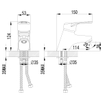 LM4106C Луна Смеситель для умывальника монолитный, хром (к/к 12)