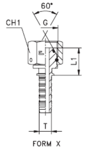 Фитинг DN 10 BSP (Г) 1/4 (штифтованная гайка, o-ring)