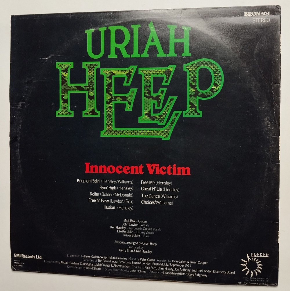 Винтажная виниловая пластинка LP Uriah Heep Innocent Victim (UK 1977)