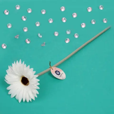 Цветок искусственный «Natur» 55см Гербера цвет белый