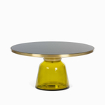 Кофейный столик Vaso Glass 1 диаметр 75 стекло закалённое, желтый, черный