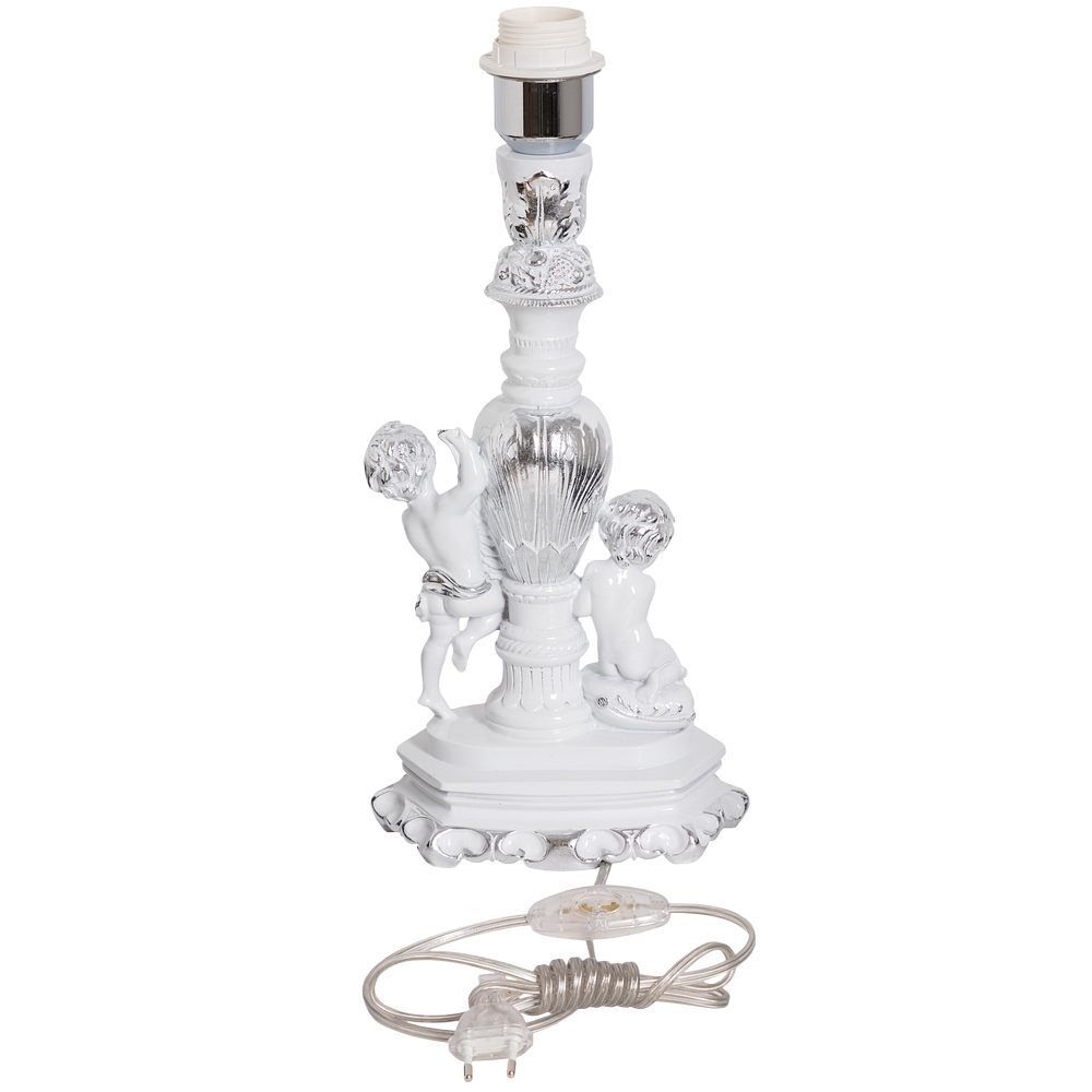 Настольная лампа Путти Сильвер с абажуром Тюссо Vatican (Ватикан) Сильвер