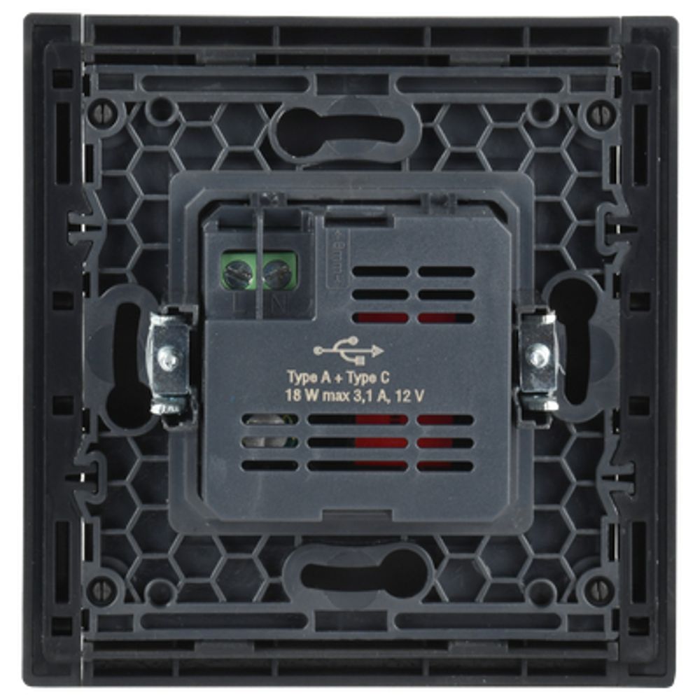 FORTE&PIANO Розетка USB A+C 18Вт FP351 серый IEK