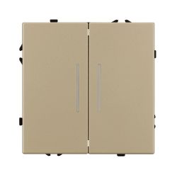 Механизм выключателя двухклавишный непроходной LED SWT-NOBE-MK02-SFPL-L-GD (230V, 10A) (Arlight, Золотой песок) 054265