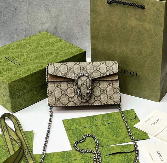Сумка Gucci Dionysus GG Supreme MINI бежевый