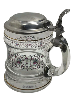 Кружка пивная (стекло с оловянной крышкой), Германия
