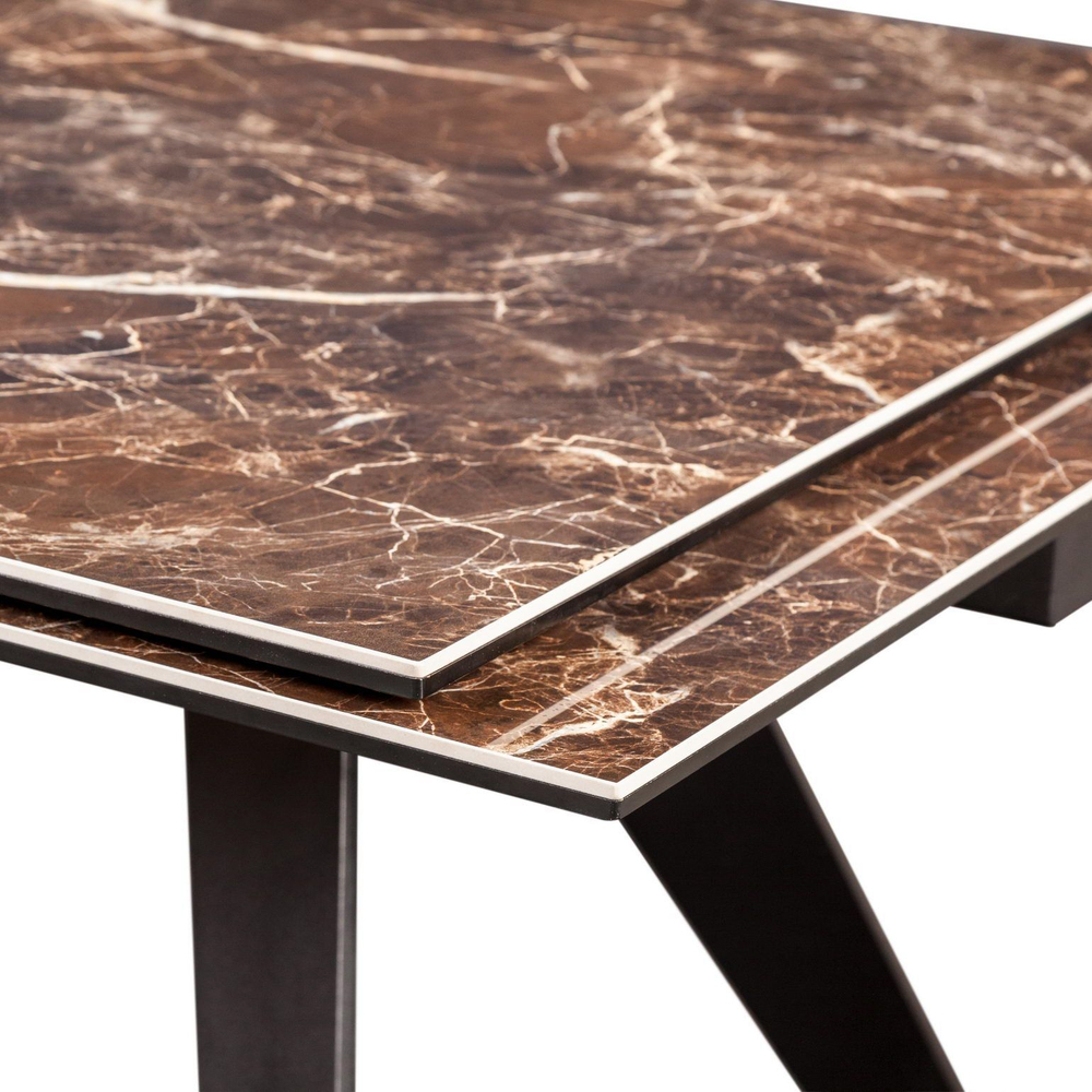 Стол раскладной Grant (160+40+40), мрамор испанская керамика коричневый