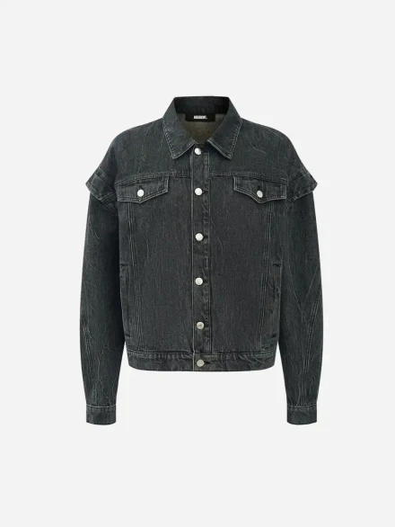 Джинсы с эффектом апсайклинга черные