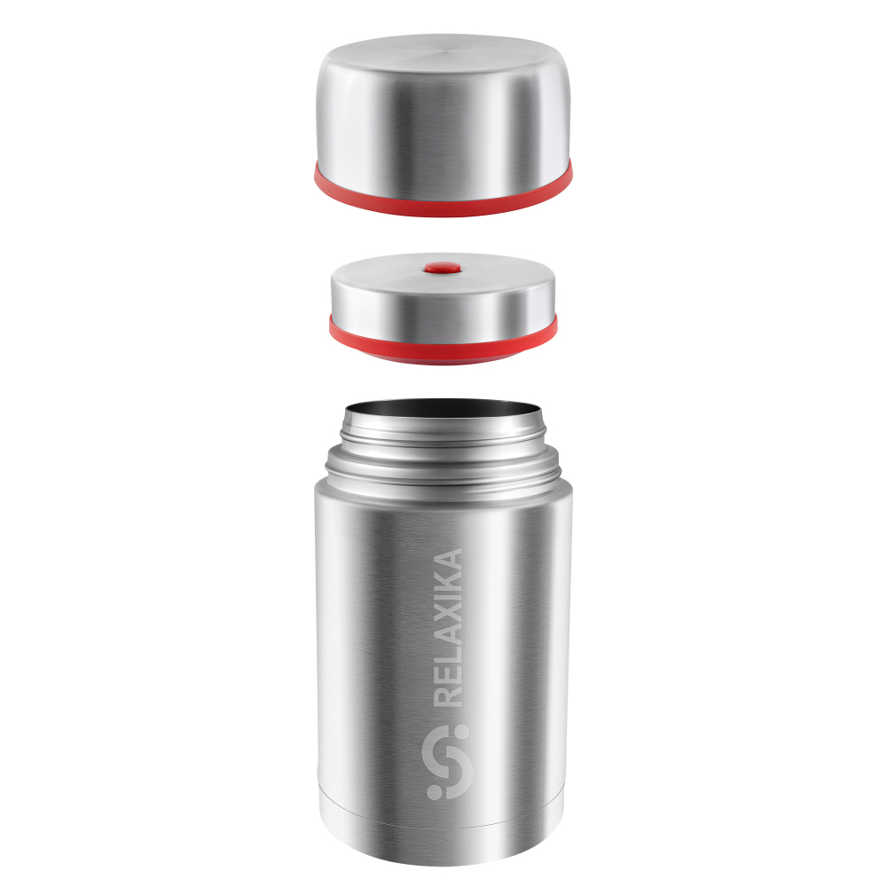 Термос для еды Relaxika 301 (1,2 литра) в термочехле, стальной