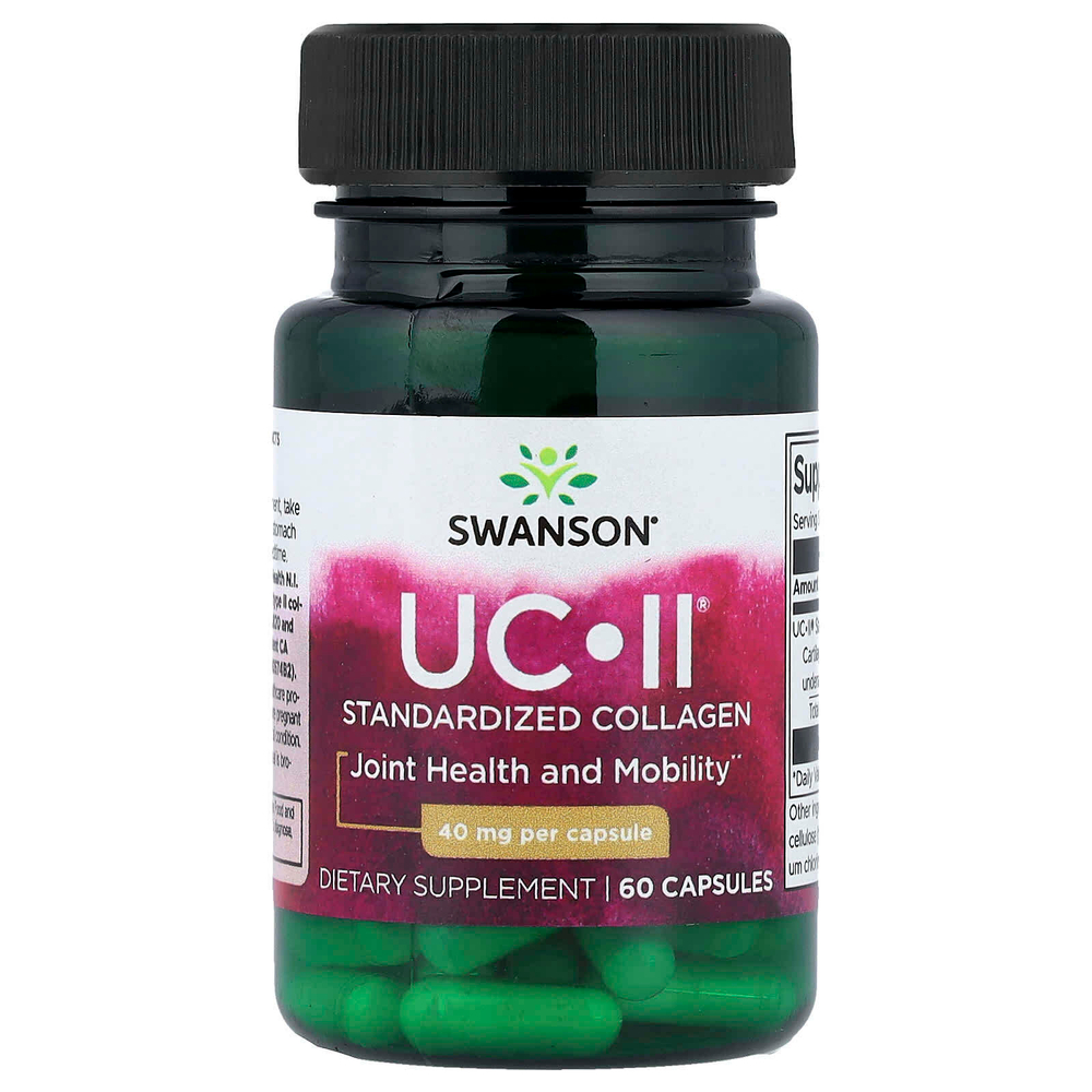 Swanson, UC-II®, стандартизованный коллаген, 40 мг, 60 капсул