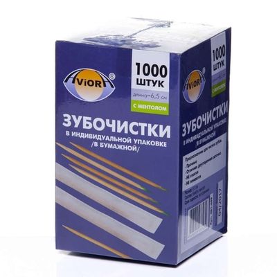 Зубочистки в индивидуальной бум.упаковке (1000 шт.) AVIORA (1/30 шт.) 401-610