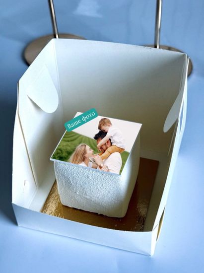 Пирожное с фото/картинкой коробочка на 1 шт