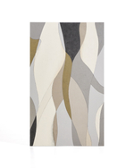 Абстрактный холст Marvilo серо-горчичного цвета 120 x 200 см