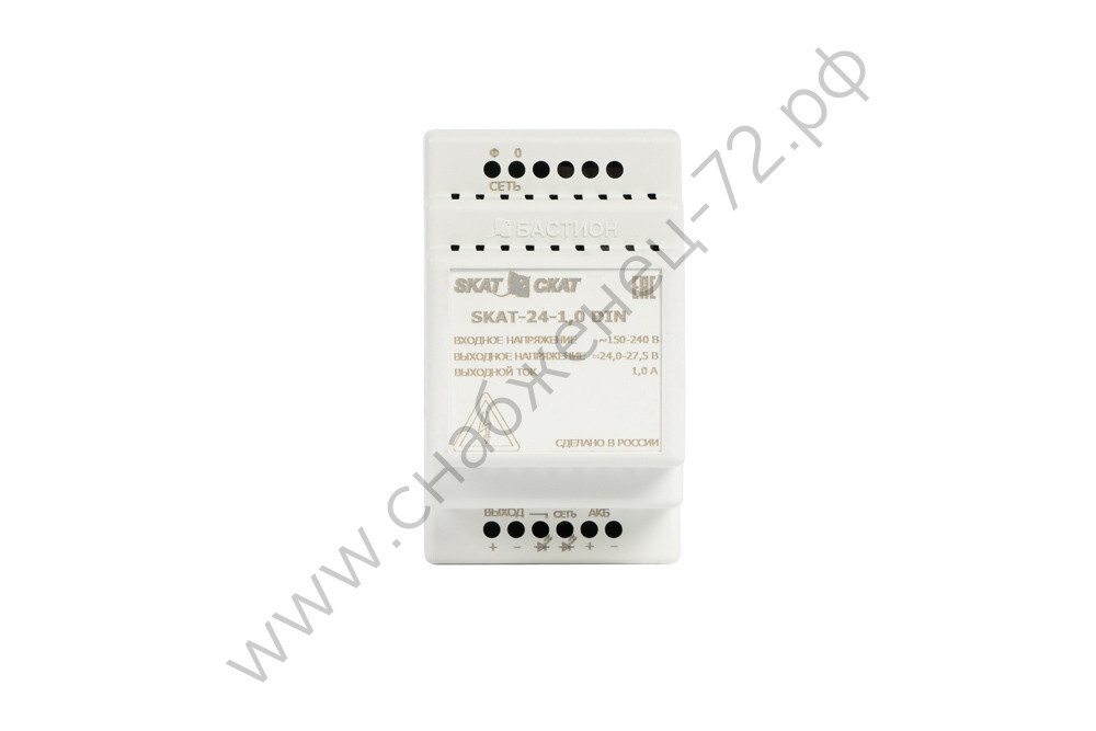 SKAT-24-1.0 DIN (СКАТ ИБП-24/1-DIN) источник питания 24В 1,3А АКБ внеш. 2х4,5-12Ач
