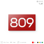 Номер на дверь 809, табличка на дверь для офиса, квартиры, кабинета, аудитории, склада, красная 120х70 мм, Айдентика Технолоджи