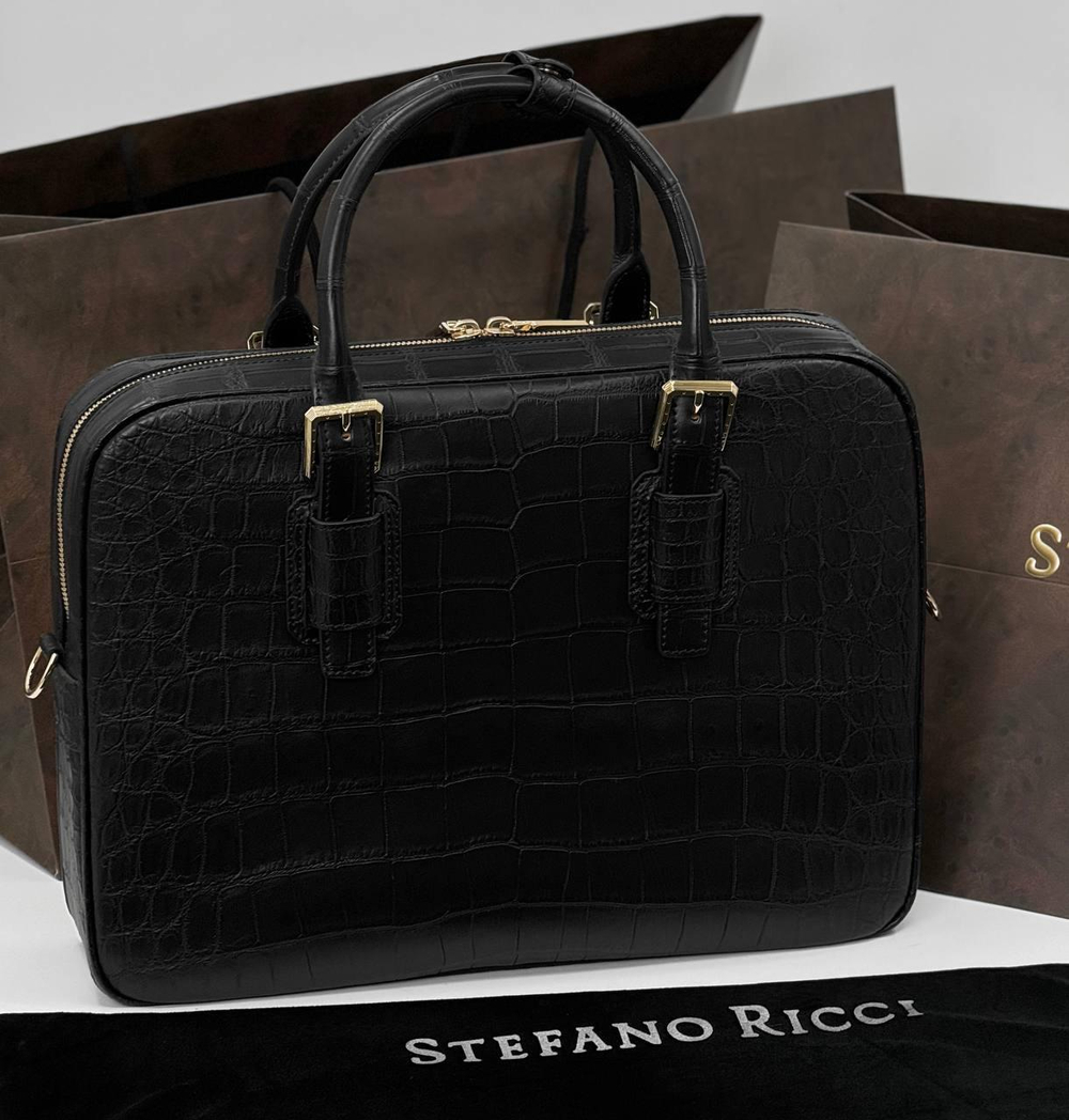 Портфель Stefano Ricci из кожи крокодила
