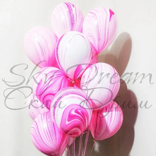 Облако шаров Розовый мрамор (15 шт)