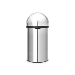 Ведро для мусора Brabantia с нажимной крышкой матовая сталь 60л вид сзади