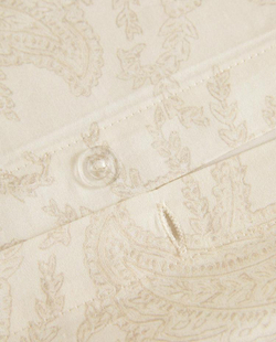 ZARA HOME САТИНОВЫЙ ПОДОДЕЯЛЬНИК С ПРИНТОМ, ЭКРЮ