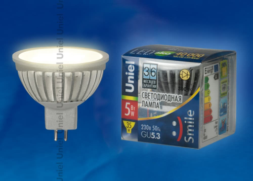LED-JCDR-5W/WW/GU5.3/FR ALS01SL Лампа светодиодная. Материал корпуса алюминий. Цвет свечения теплый белый. Упаковка пластик