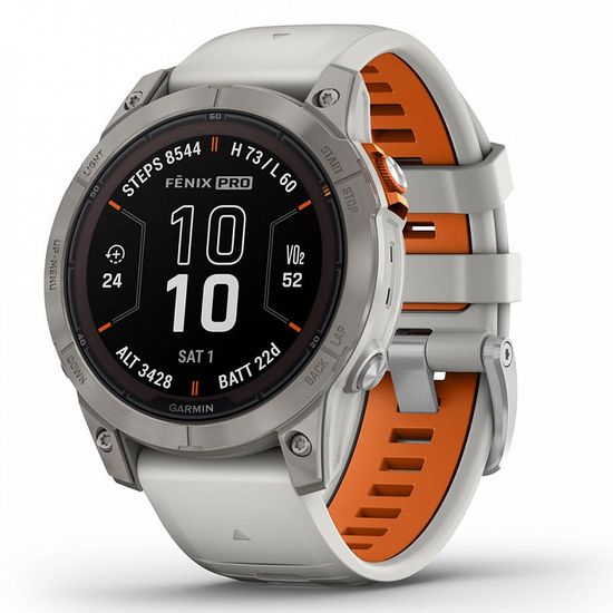 Garmin Fenix 7 Pro Sapphire Solar Fog Gray/Ember Orange Band (010-02777-21)