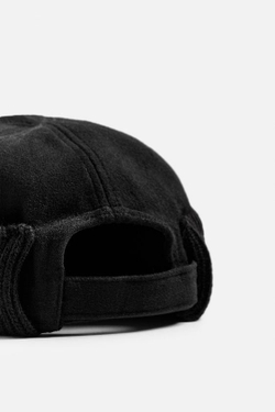 ZARA КОМБИНИРОВАННАЯ ШАПКА С УЗКИМИ ПОЛЯМИ, ЧЕРНЫЙ