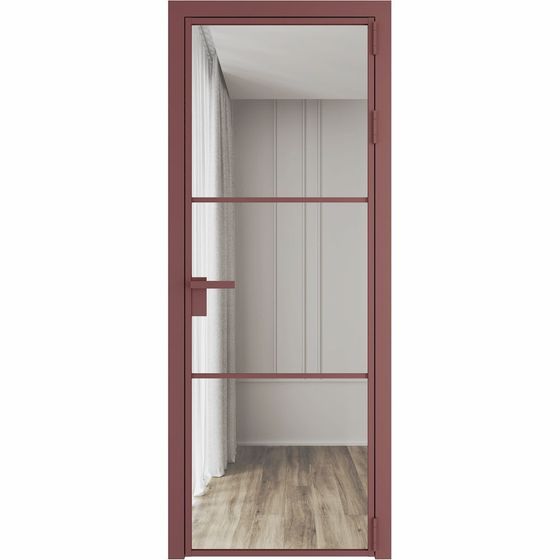 Алюминиевая дверь 13AG красный антрацит остеклённая